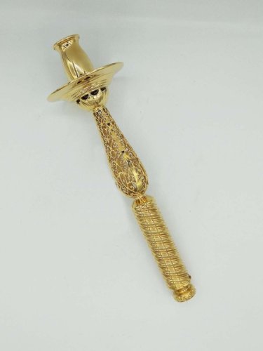 2.7.1297лп Подсвечник ручной латунный в позолоте