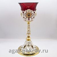 2.7.1596лф лампада латунная с фрагментарной позолотой