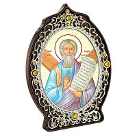 2.78.0950л Икона настольная в серебре -  Святой Апостол Андрей Первозванный.