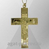 2.10.0166лп/1лп Крест латунный в позолоте с литьевым распятием и цепью