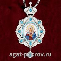 2.7.1520л-2/1л Панагия латунная с деколем и с цепью арт.2.7.0201л