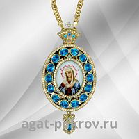 2.7.1364лп-2/1лп Панагия латунная в позолоте с цепью