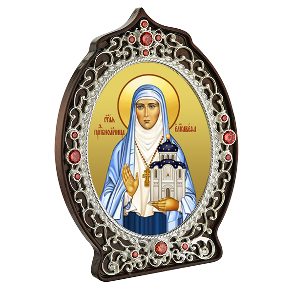 ( 2.78.0960л )( Икона )( Юв. Сплав ) (Преподобномученица Елисавета Феодоровна с красными камнями)