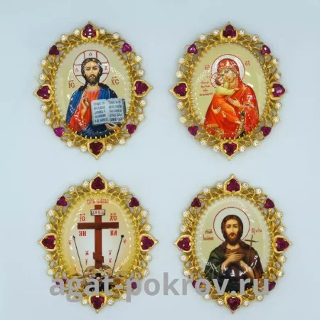 2.7.0133лп-К Иконы на митру (с фиолетовыми камнями)