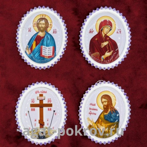 2.7.0443л-К Набор икон на митру в серебрении