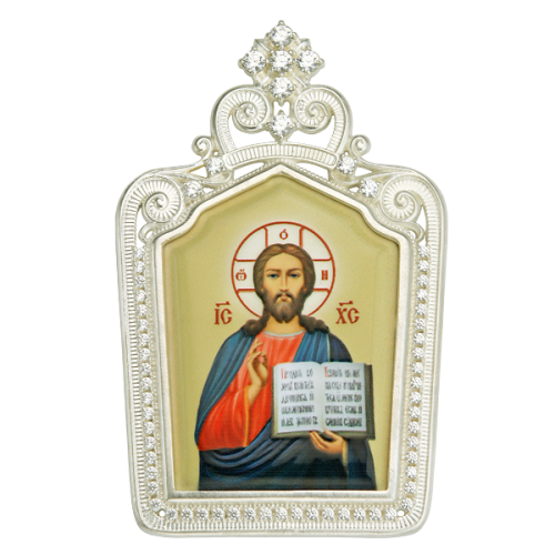 2.7.0437л Икона на митру латунная со вставками
