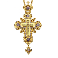 2.10.0024лп-2 Крест латунный наперсный №24 с лат.принтом в позолоте