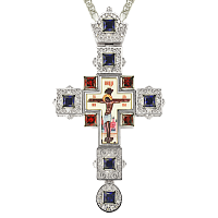 2.10.0155л-2/1л Крест латунный с принтом и цепью 2.7.0201л