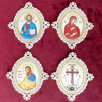 2.7.0458лп-К Набор икон на митру латунная в позолоте