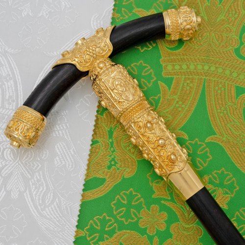 2.7.0918лп Посох латунный в позолоте фото 2