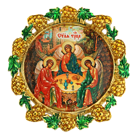 2.7.0516лп Икона на митру латунная в позолоте без вставок с эмалью
