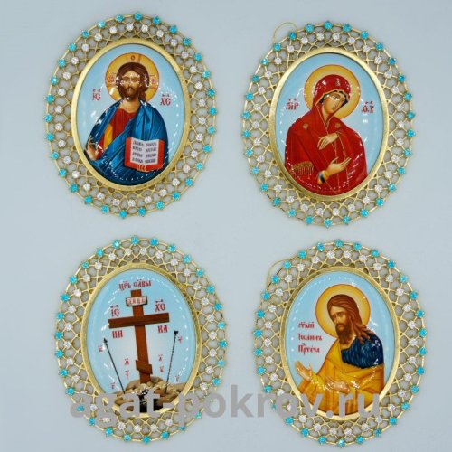 2.7.0095лп-К Набор икон на митру в позолоте
