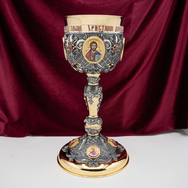 2.7.1599клпрэ-18 Потир (с красными камнями с красной эмалью)