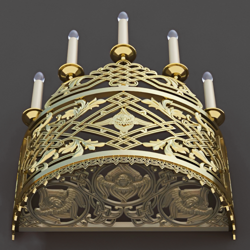 5.7.2977лм Бра церковное на 5 свечей фото 2