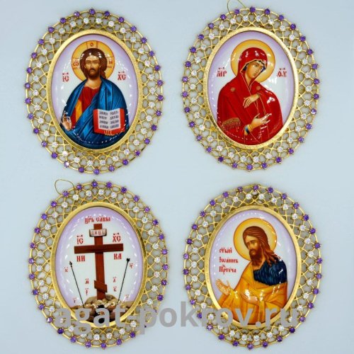 2.7.0095лп-К Набор икон на митру в позолоте