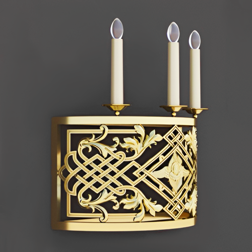 5.7.2973лм Бра церковное на 3 свечи фото 3