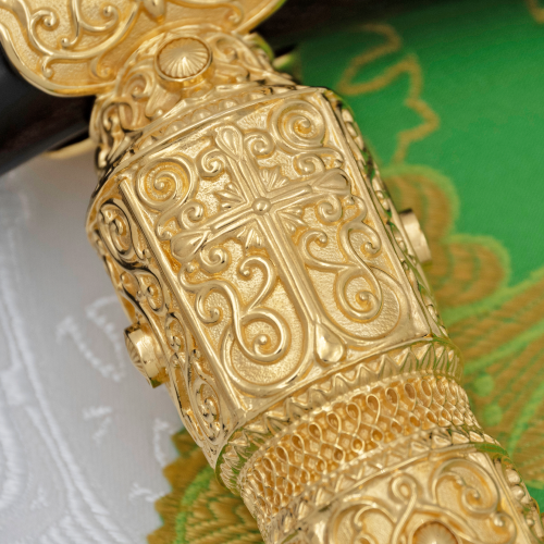 2.7.0918лп Посох латунный в позолоте фото 5