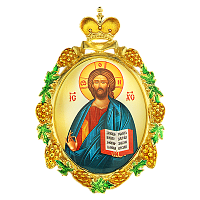 2.7.0512лп Икона на митру латунная в позолоте с эмалью