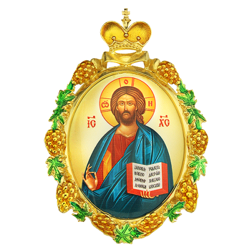 2.7.0512лп Икона на митру латунная в позолоте с эмалью