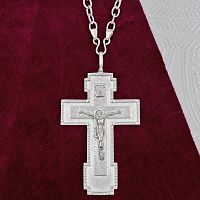 2.10.0008л/10л Крест наперсный латунный в серебрении