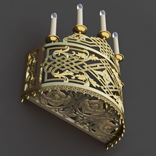 5.7.2977лм Бра церковное на 5 свечей фото 3