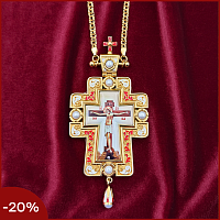 2.10.0426лпэ-2/1лп Крест наперсный в позолоте с эмалью