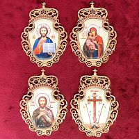 2.7.0598лп-К Набор икон на митру в позолоте