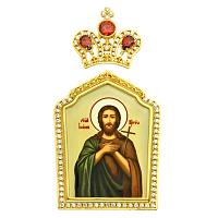 2.7.0388лпИ Икона на митру из латуни в позолоте