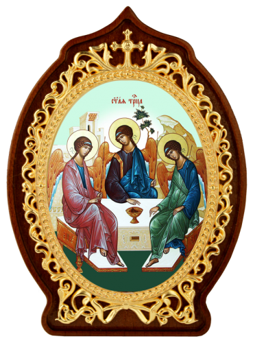 2.78.02112лж Икона настольная латунная -Святая Троица