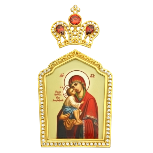 2.7.0388лпБ Икона на митру из латуни в позолоте