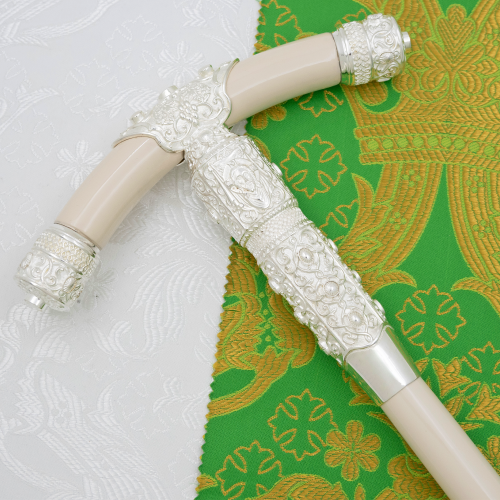 2.7.0918л Посох латунный в серебрении фото 10