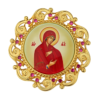 2.7.0447лп Икона на митру латунная в позолоте со вставками