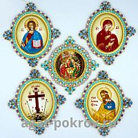 2.7.0458лп-К/5 Набор икон на митру Икона на митру латунная в позолоте