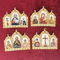 2.7.0679лп-К Набор тройных икон на митру в позолоте