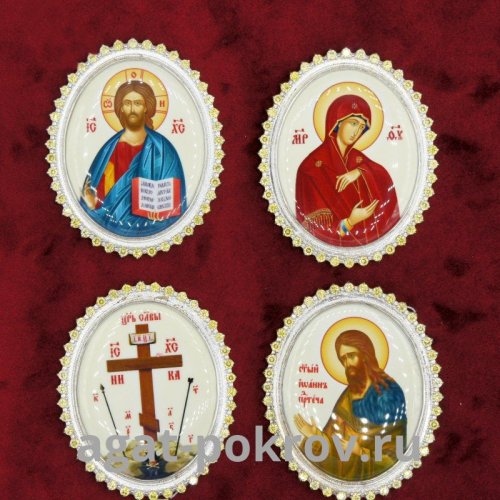2.7.0443л-К Набор икон на митру в серебрении