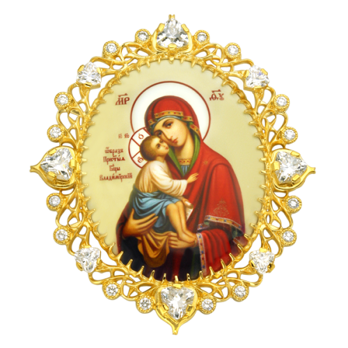 2.7.0133лпБ Икона на митру из латуни в позолоте