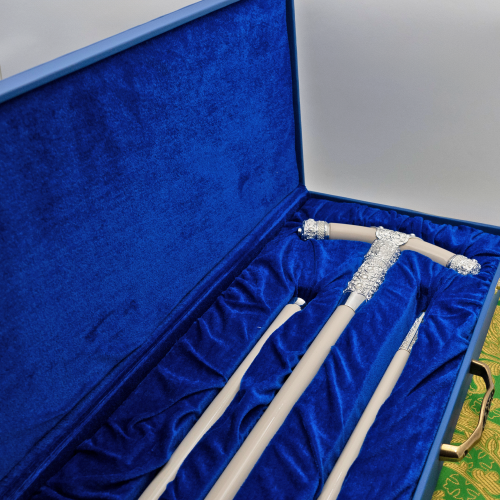 2.7.0918л Посох латунный в серебрении фото 5