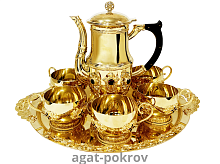 2.7.1207лп-К/8 Набор для архиерейской запивки латунный со вставками в позолоте