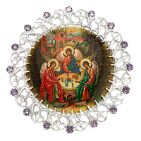 2.7.0165л Икона на митру из латуни со вставками