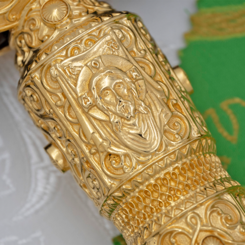 2.7.0918лп Посох латунный в позолоте фото 6