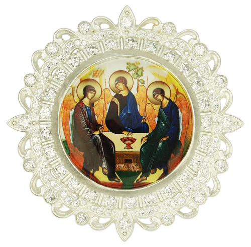 2.7.0583л Икона на митру латунная со вставками