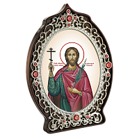 2.78.0957л Икона настольная в серебре -Святой великомученик Иоанн Сочавский.