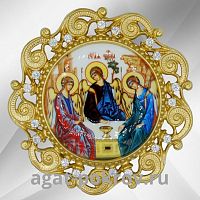2.7.0447лп Икона на митру латунная в позолоте со вставками