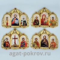 2.7.0685лп-К Набор тройных икон на митру в позолоте