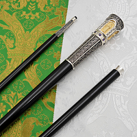 2.7.2021лр-11 Посох с фиолетовыми камнями и патинированием в серебрении