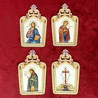 2.7.0437лп-К Набор икон на митру в позолоте