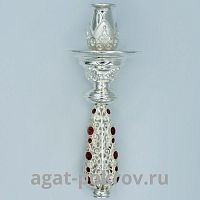 2.7.0742л Подсвечник ручной латунный со вставками
