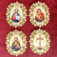 2.7.0569лп-К Набор икон на митру в позолоте