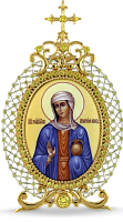 2.78.0001 Икона настольная серебряная с финифтьевым образом  Святая  равноапостольная Мария Магдалина