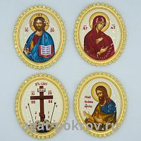 2.7.0443лп-К Набор икон на митру в позолоте